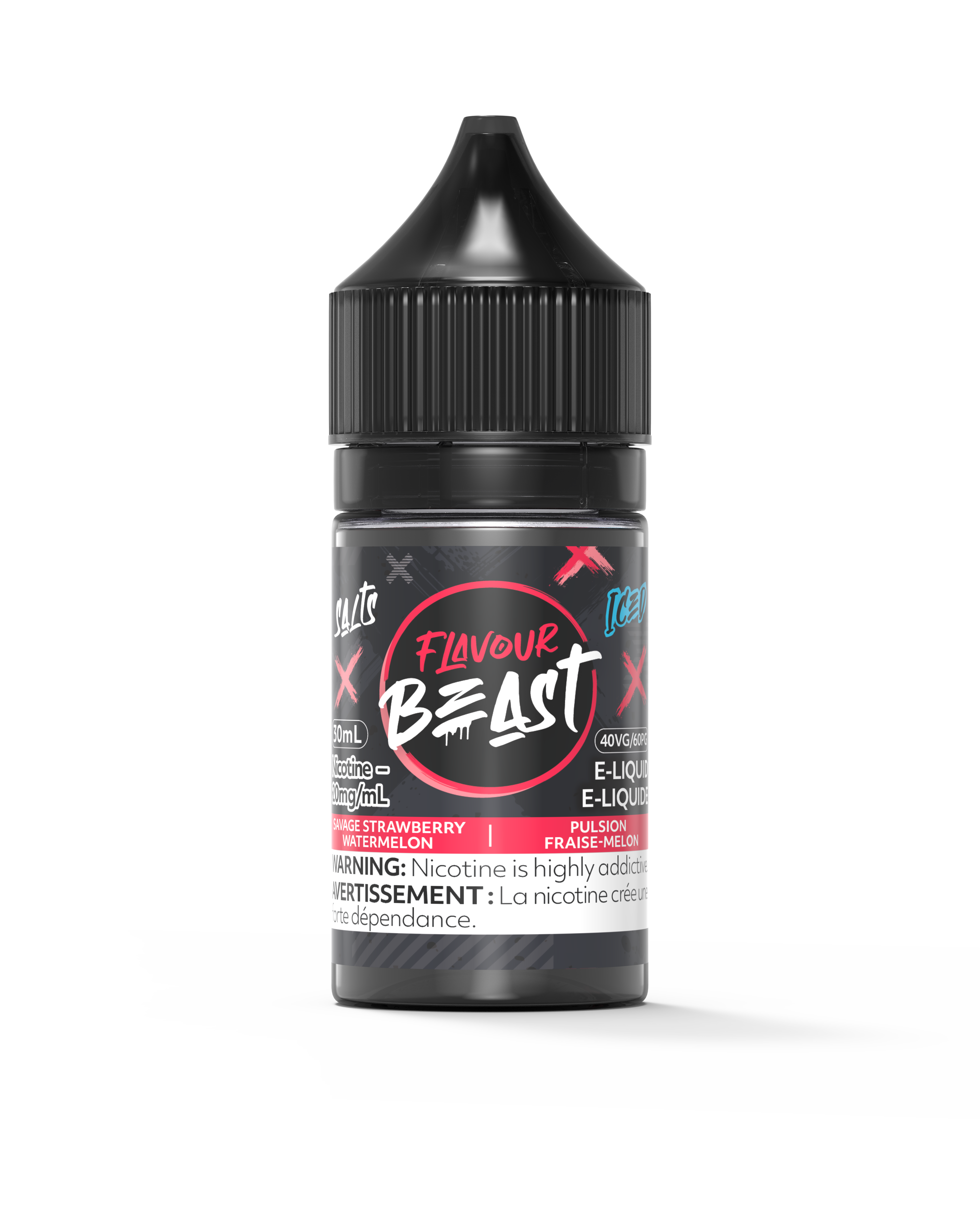 Flavour Beast Salts - Savage Strawberry Watermelon (20mg)